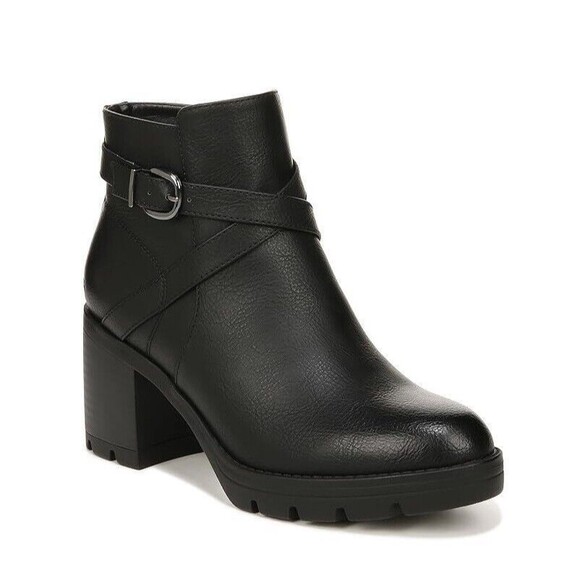 Naturalizer Womens 8 M Black Faux Leather Zip Up Ankle Booties DISPLAY FY1 - Picture 1 of 5